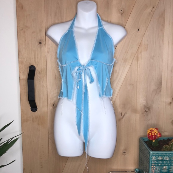 Baby Blue Halter Top - Picture 2 of 5